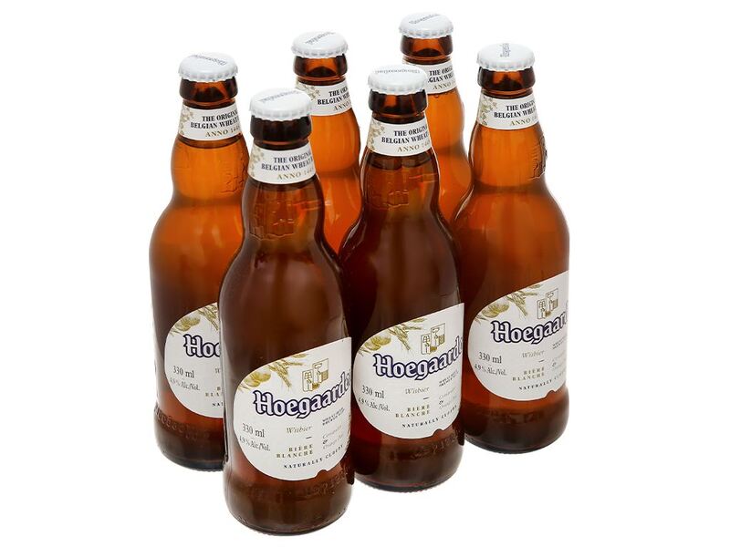 Bia Bỉ Hoegaarden hương vị tươi mát được lên men từ vỏ cam và rau mùi