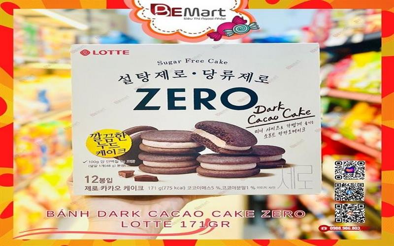 Bánh Chocolate Dark Cacao Zero từ thương hiệu Lotte